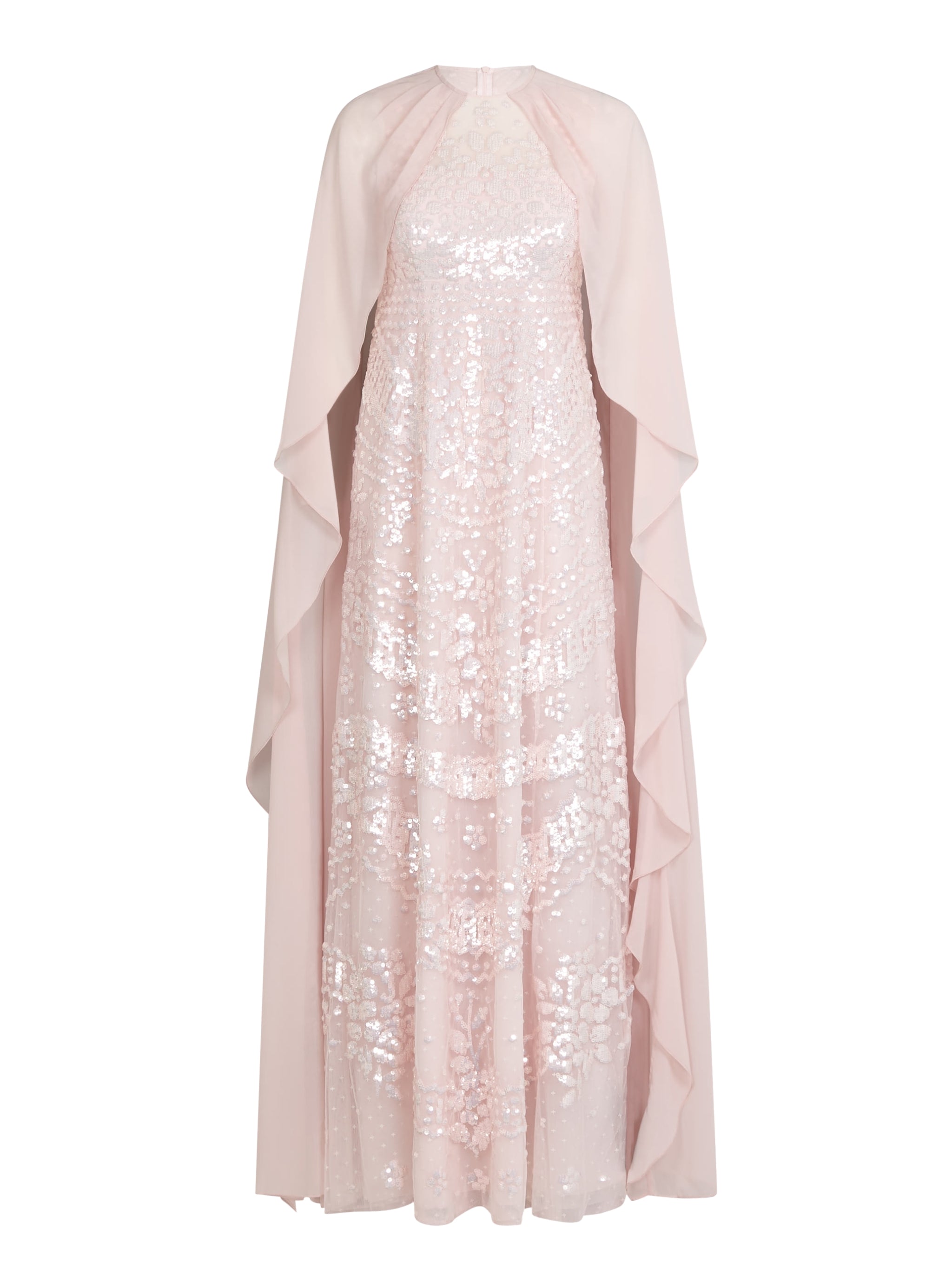 Anais sequin cape gown