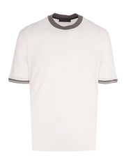 Linen silk short sleeves roundneck