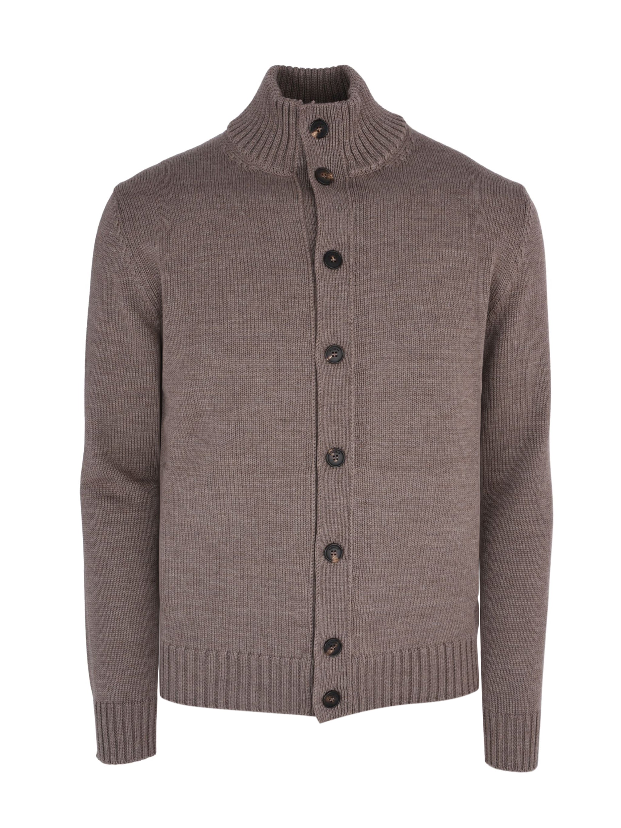 LONG SLEEVE TURTLE NECK MEN'S KNITTED CARDIGAN