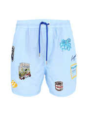 BABY BLUE PATCHES SWIMSHORTS (HIGH TIDE)