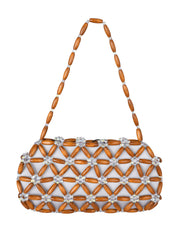 Brown & baby blue tebea shoulder bag