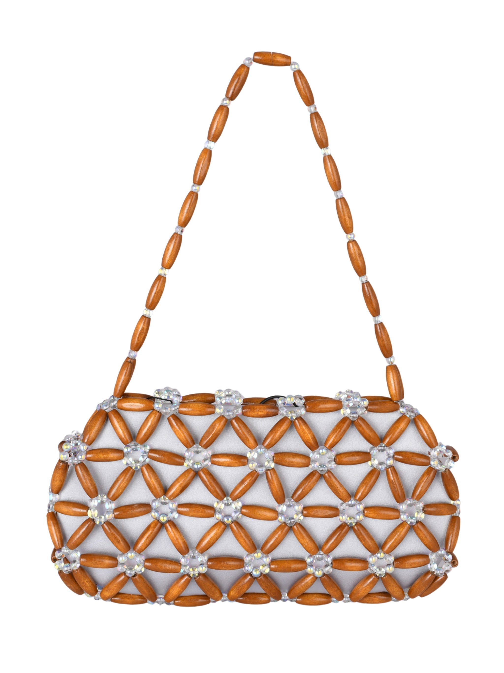 Brown & baby blue tebea shoulder bag