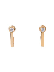 J earrings in sterling silver & 18k gold vermeil and white cz