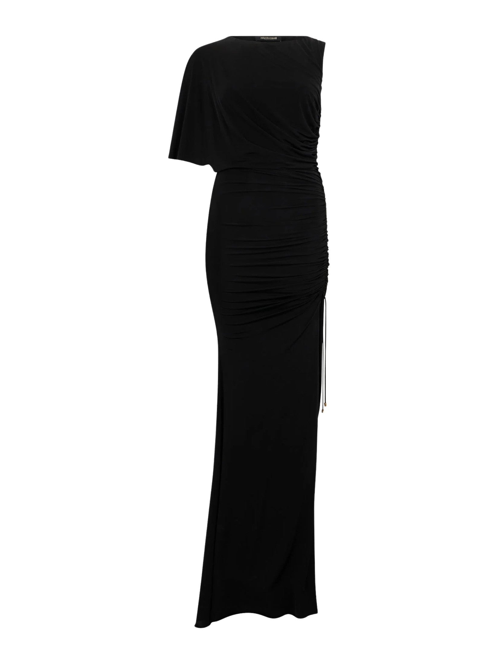 Asymmetric draped maxi dress