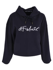 Embroidered Script Industrial Hoodie - Night Sky Blue