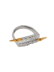 Ibex ring in sterling silver & 18k gold vermeil and rhodium