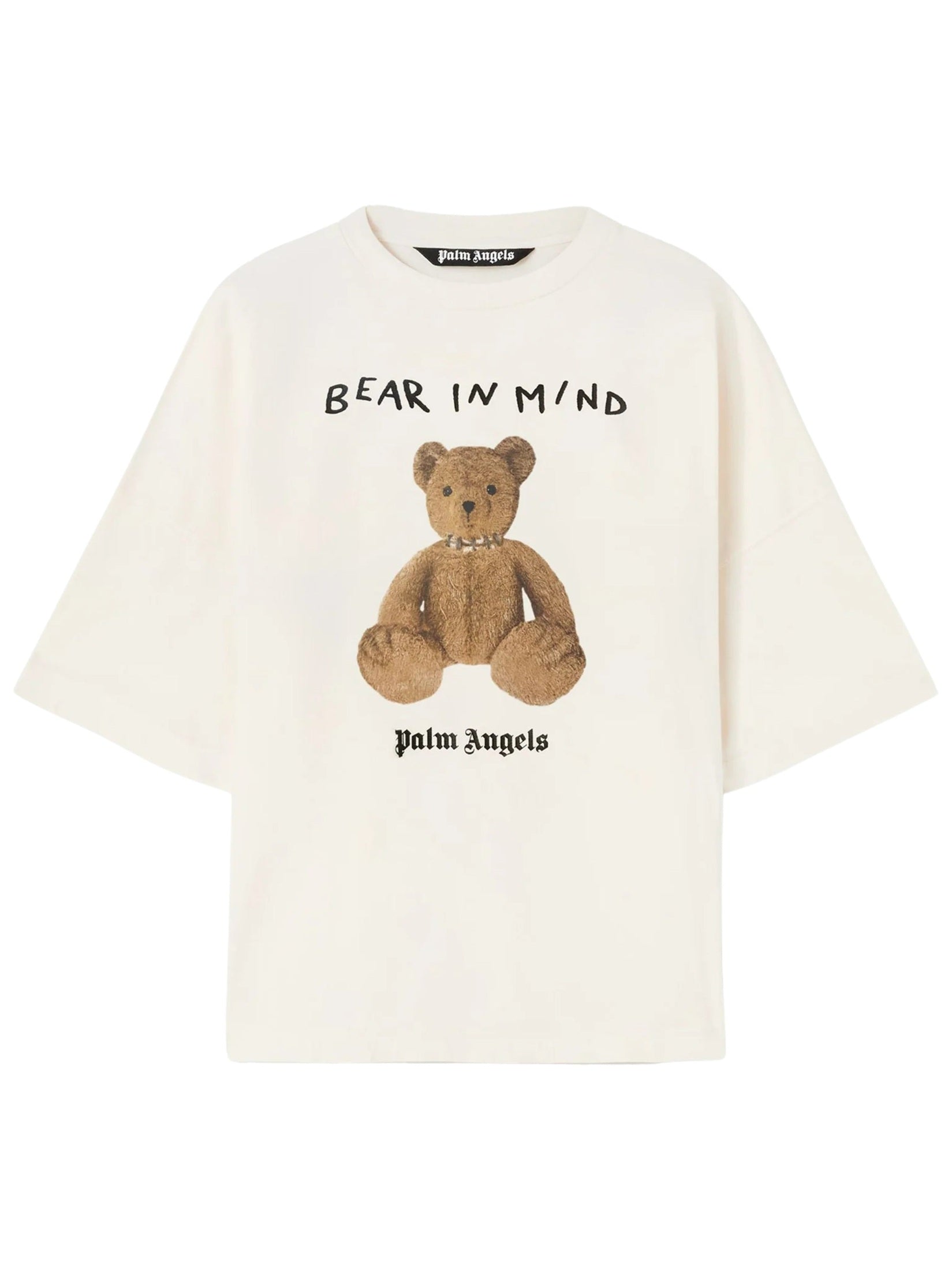 Bear in mind over tee off white brown
