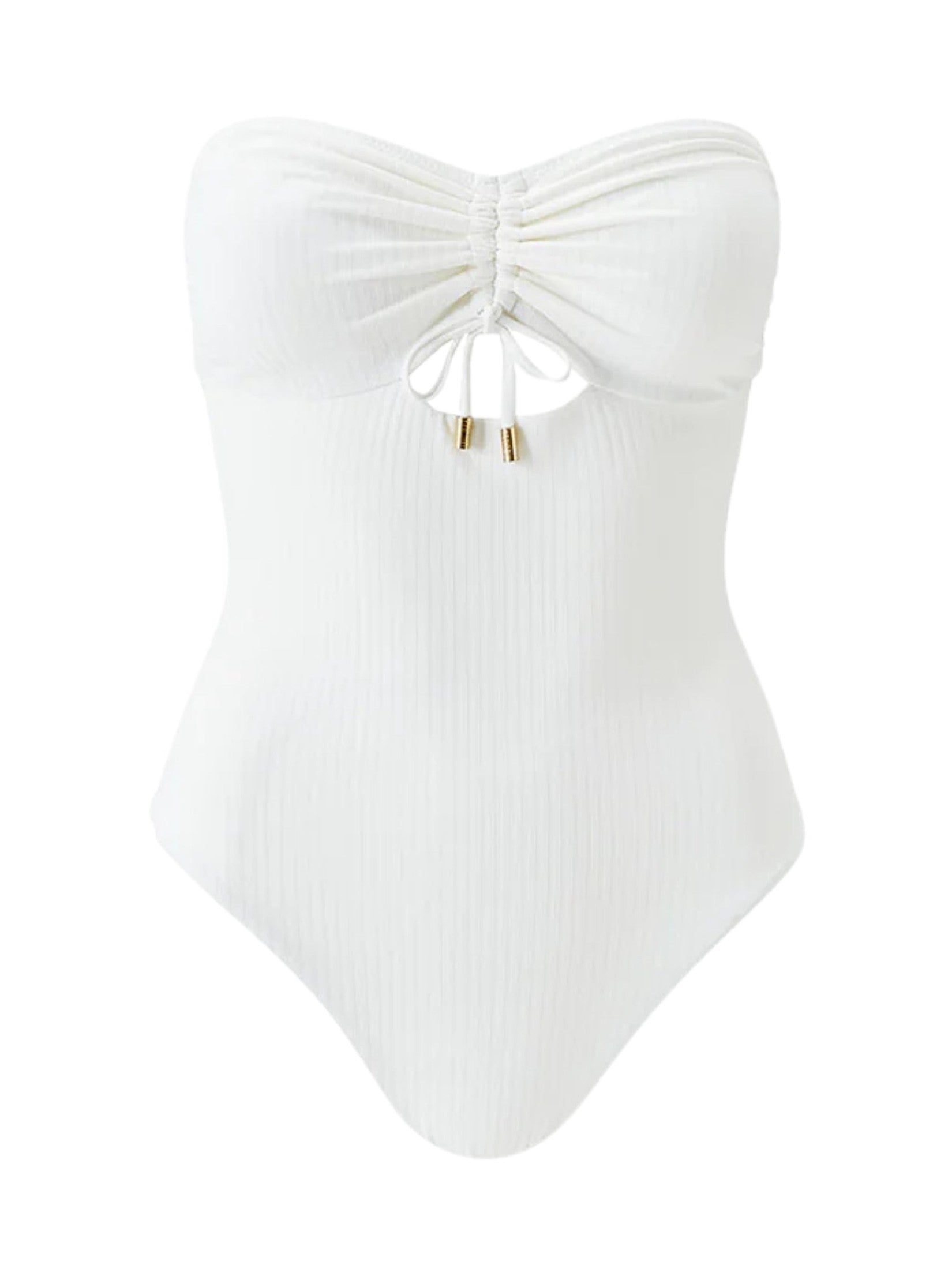Lucca Cream Ribbed Swimsuit