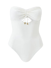Lucca Cream Ribbed Swimsuit