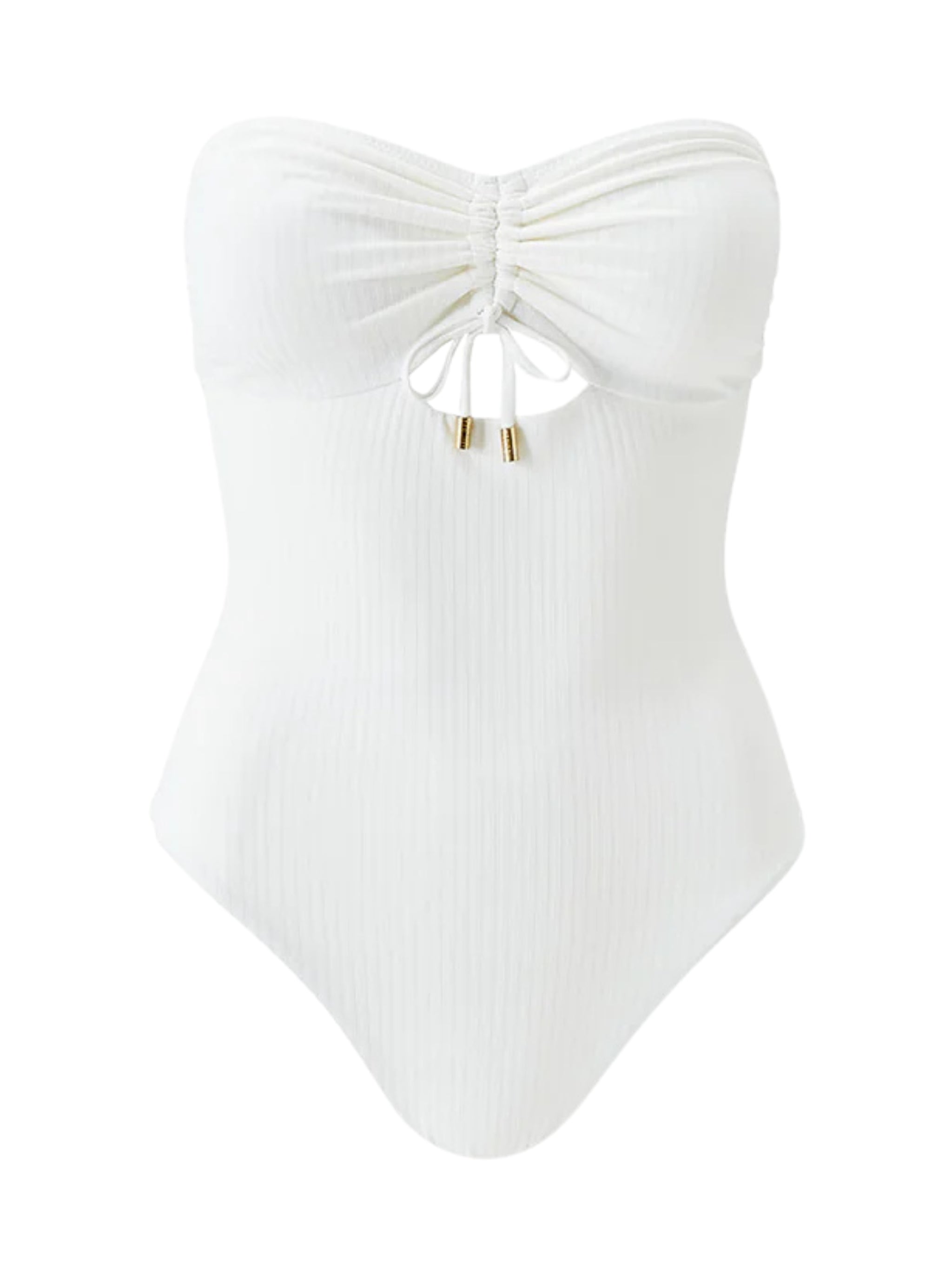 Lucca Cream Ribbed Swimsuit