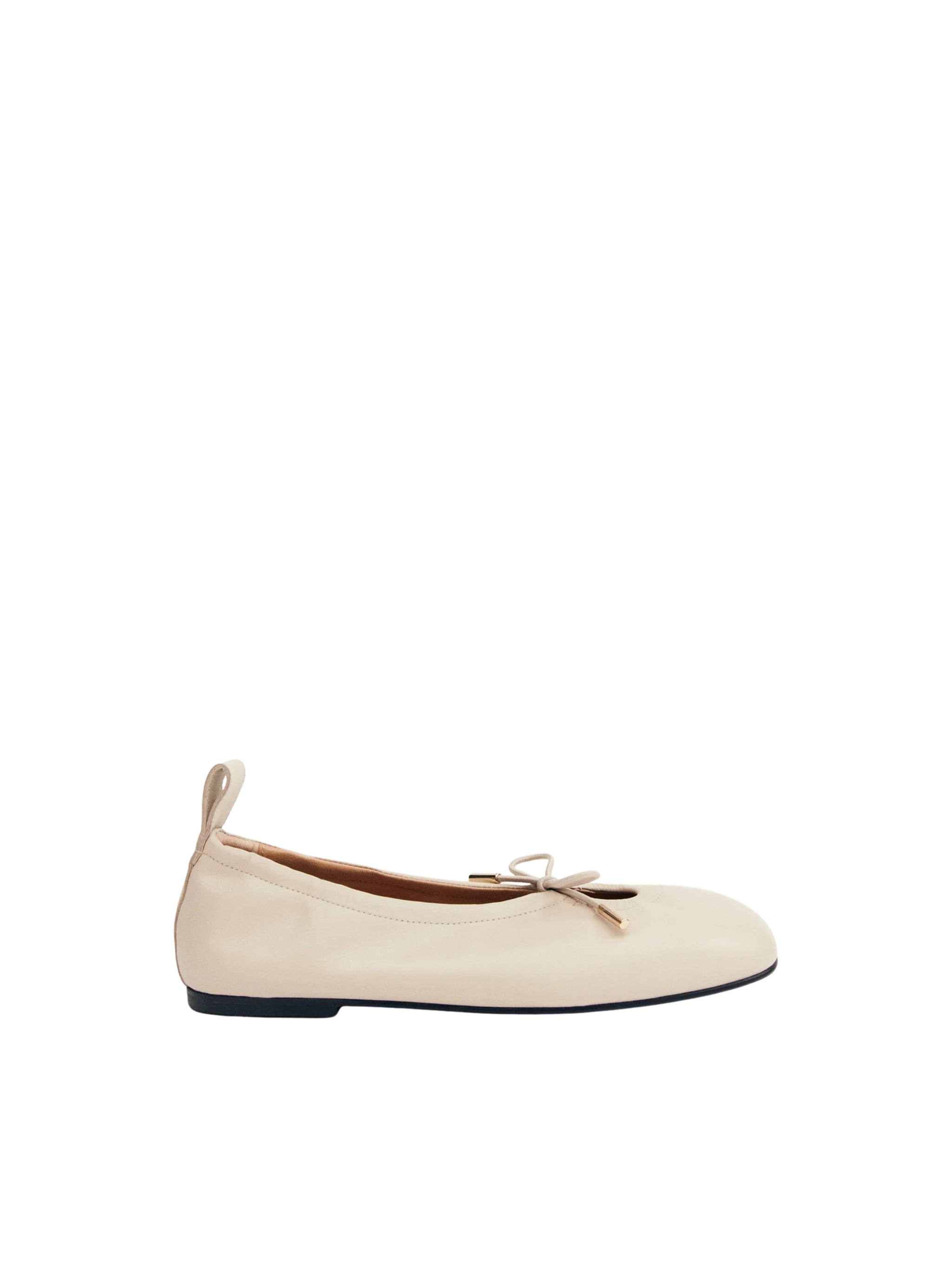 ROSALIND CREAM LEATHER BALLET FLATS