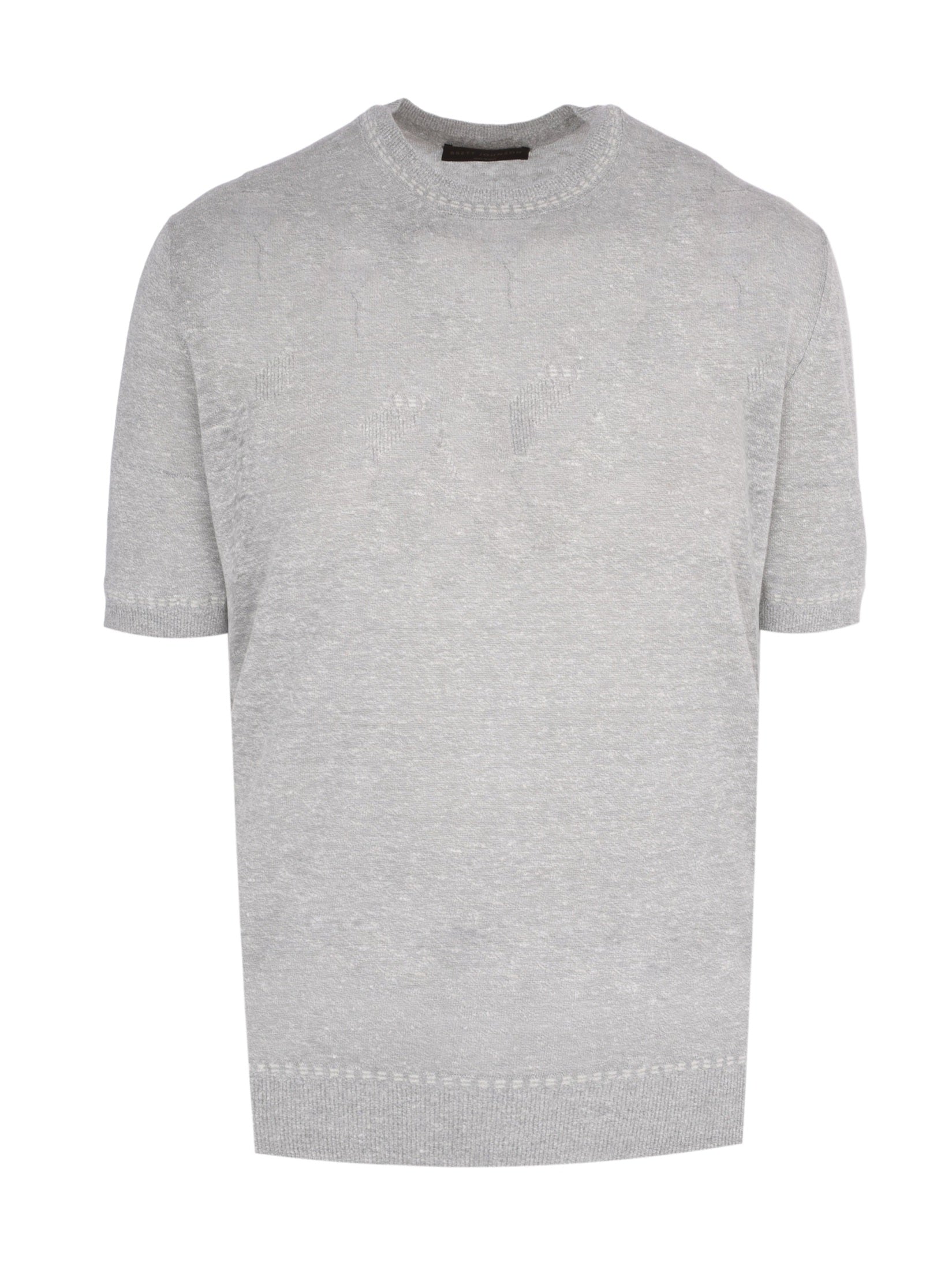 Linen and silk short sleeves t-shirt
