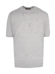 Linen and silk short sleeves t-shirt