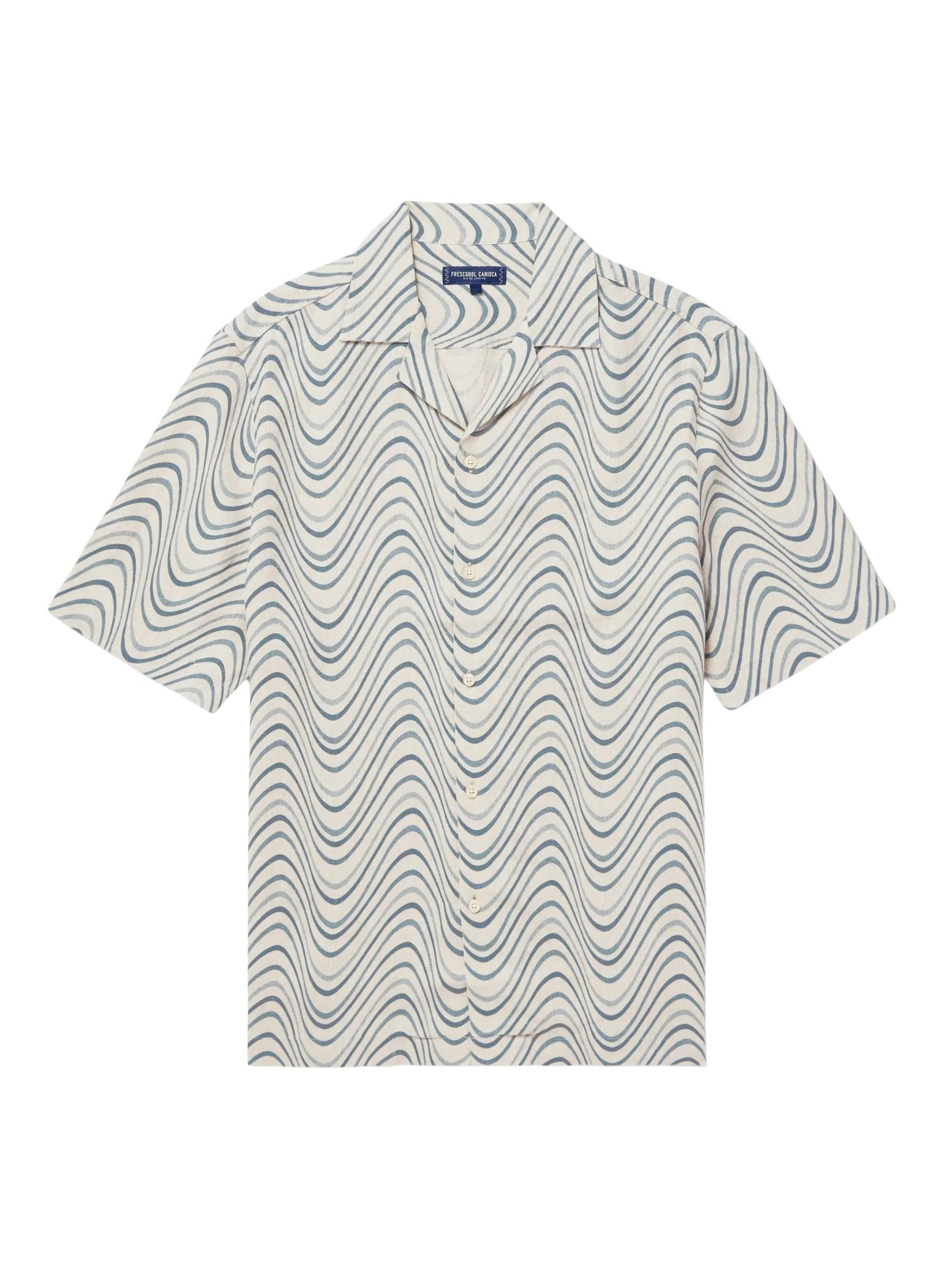 Roberto linen shirt s/s fibra print