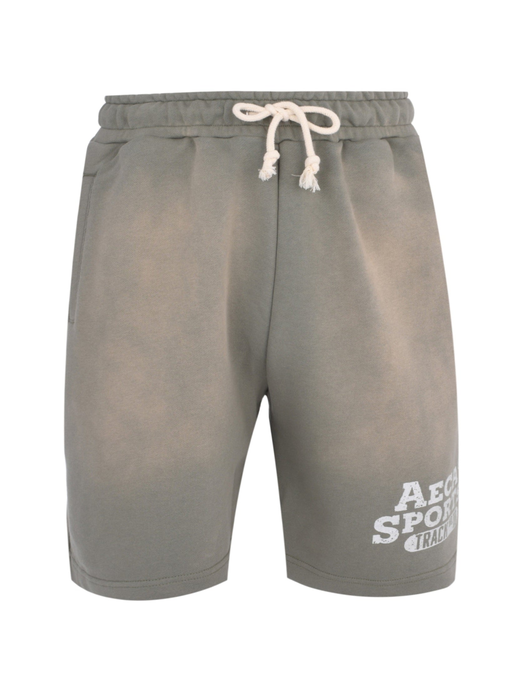 Washed cut-off hem sweat shorts