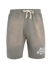 Washed cut-off hem sweat shorts