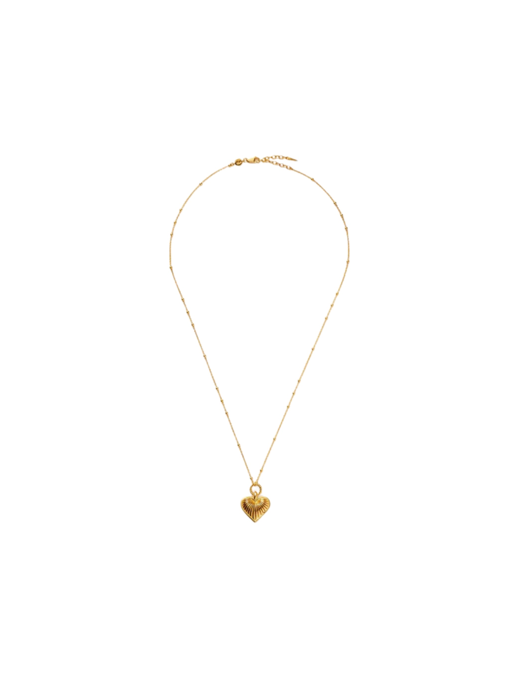 RIDGE HEART CHARM PENDANT NECKLACE