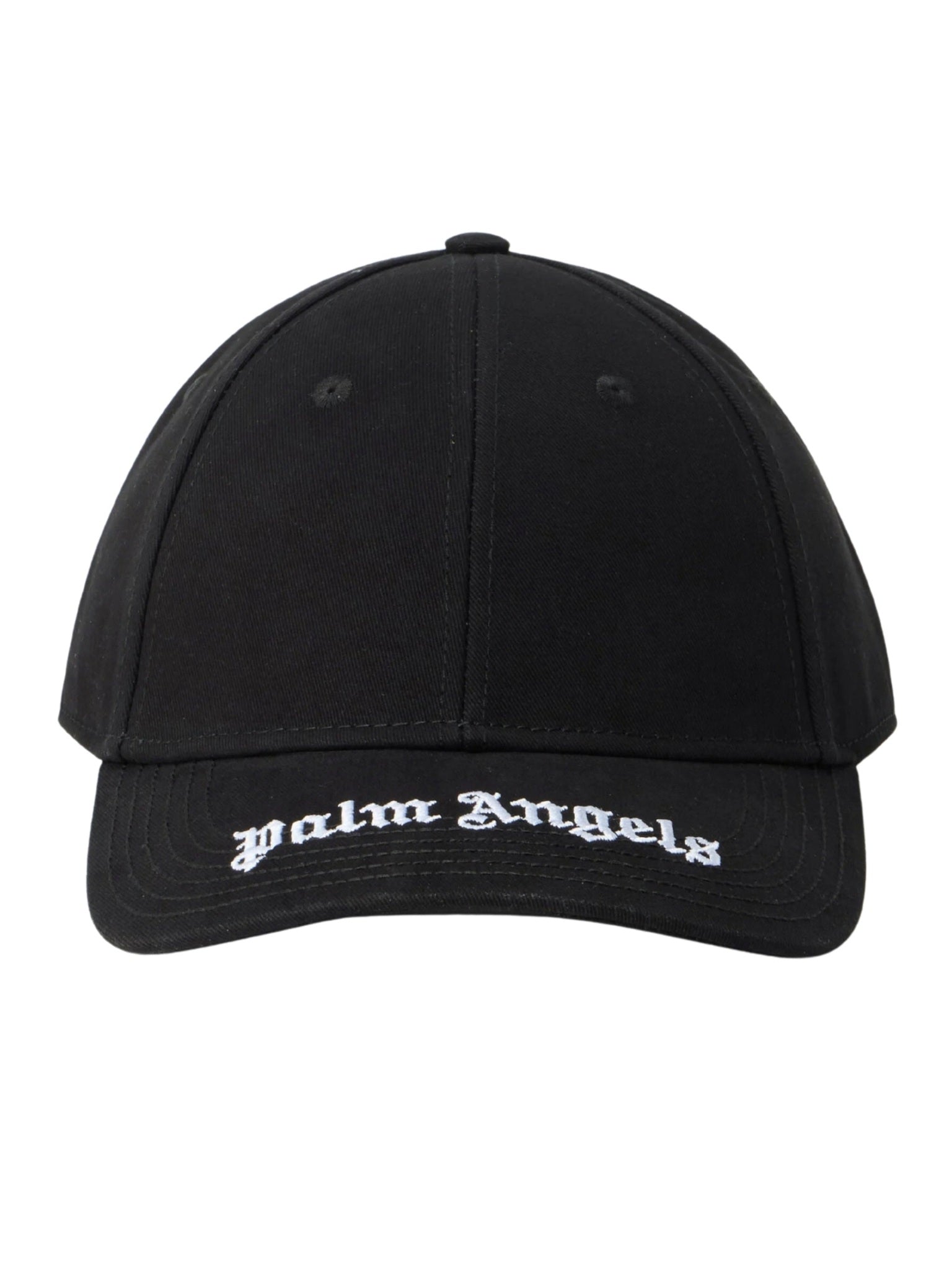 Curved logo visor cap