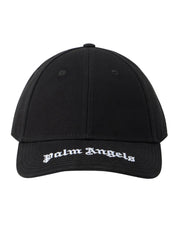 Curved logo visor cap