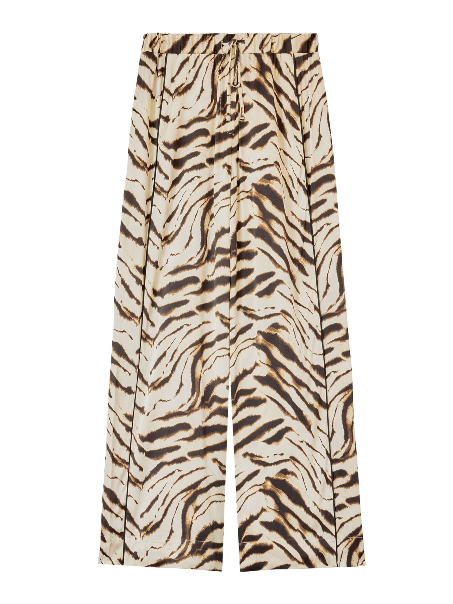 Printed stretch satin elasticated pants