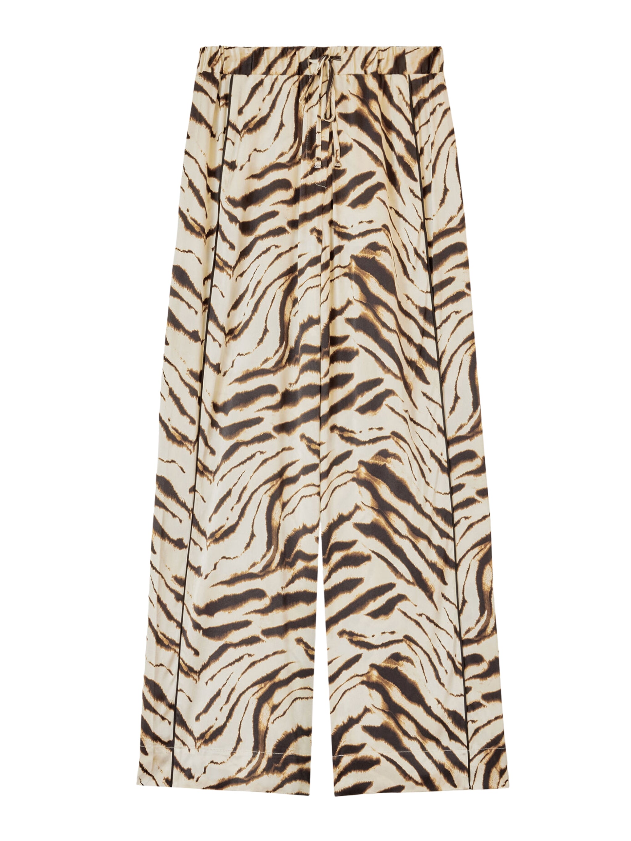 Printed stretch satin elasticated pants