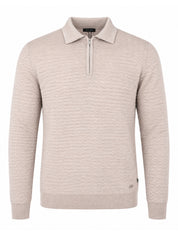 Cream Wool Zip Polo