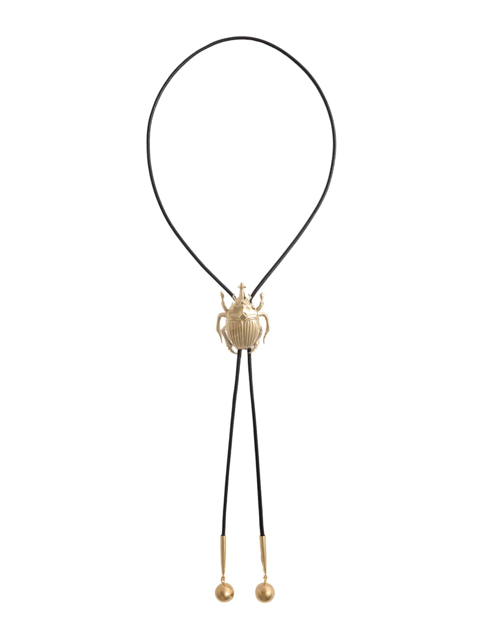 Scarab cow tie 24k gold plate