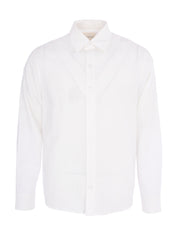 WHITE LINEN LONG SLEEVE SHIRT