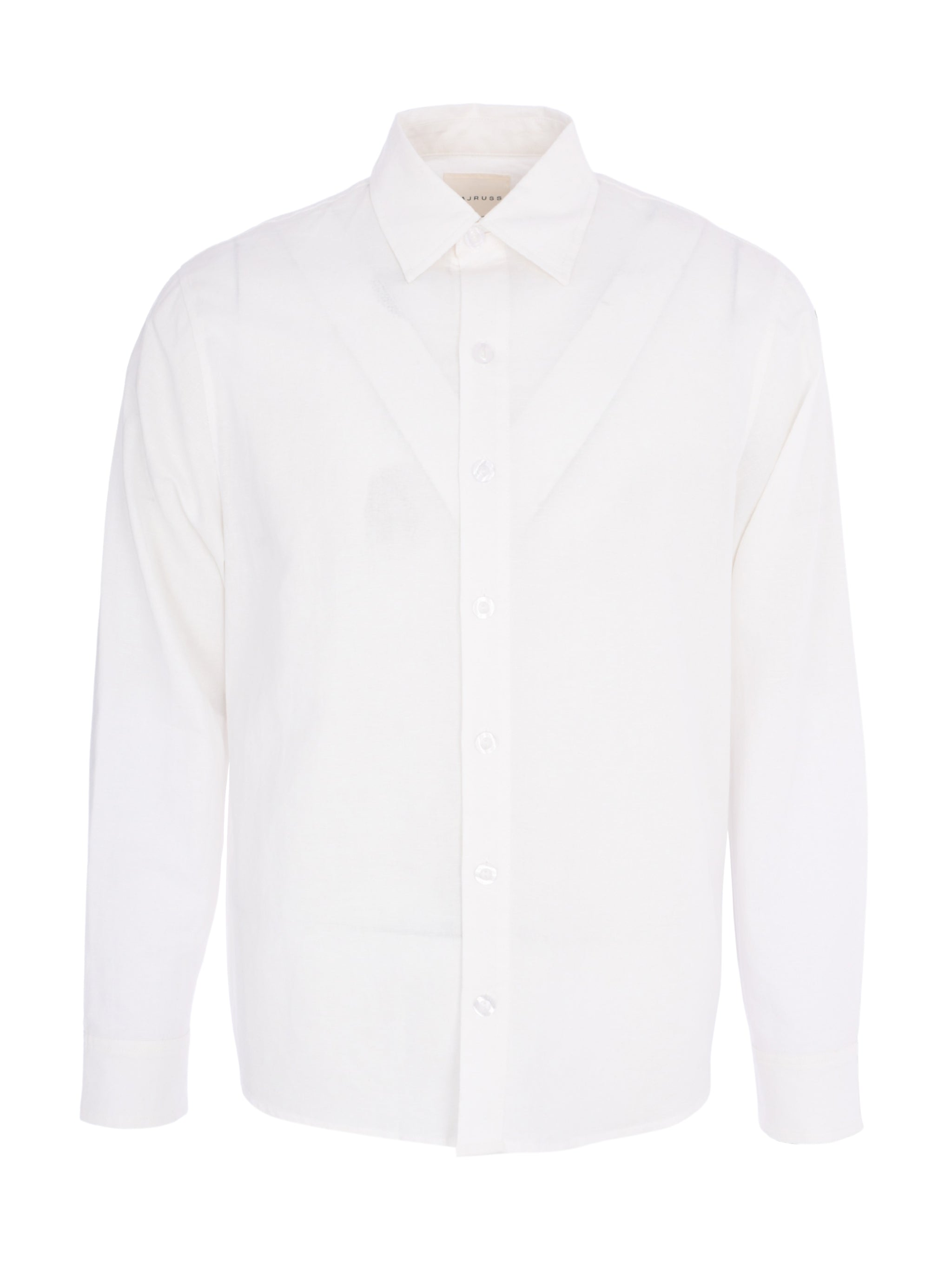 WHITE LINEN LONG SLEEVE SHIRT
