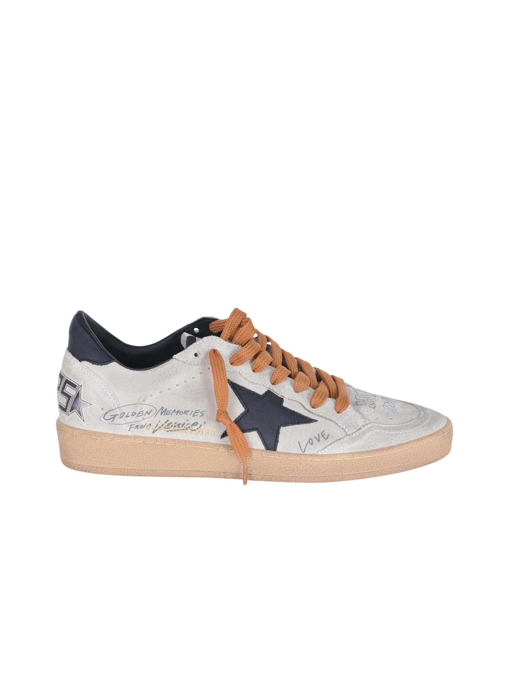 Ballstar suede upper toe tongue and spur leather star and heel