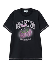 Basic cotton jersey raspberry print