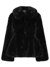 Faux fur flared jacket