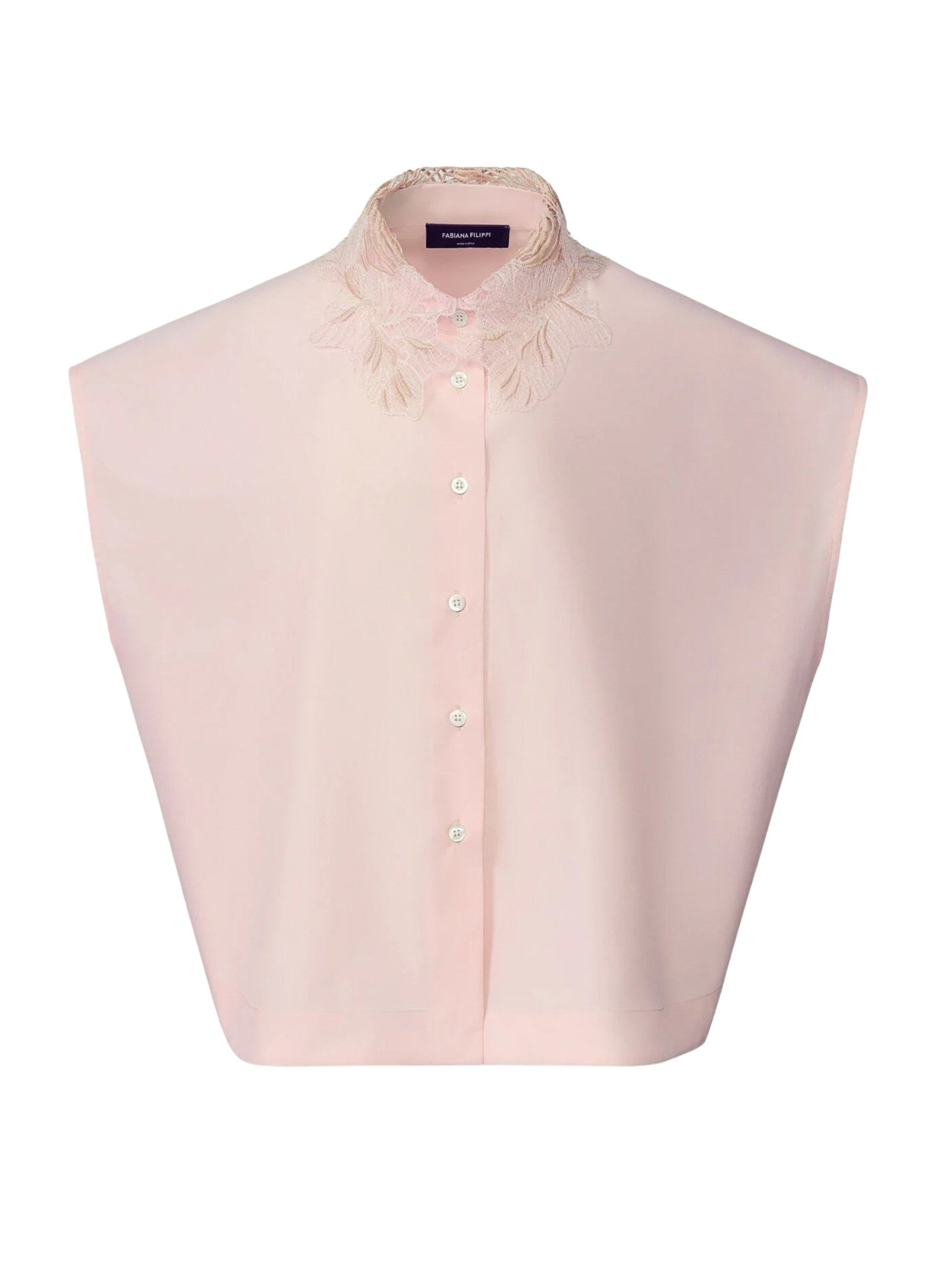 Sleeveless shirt in petal pink poplin