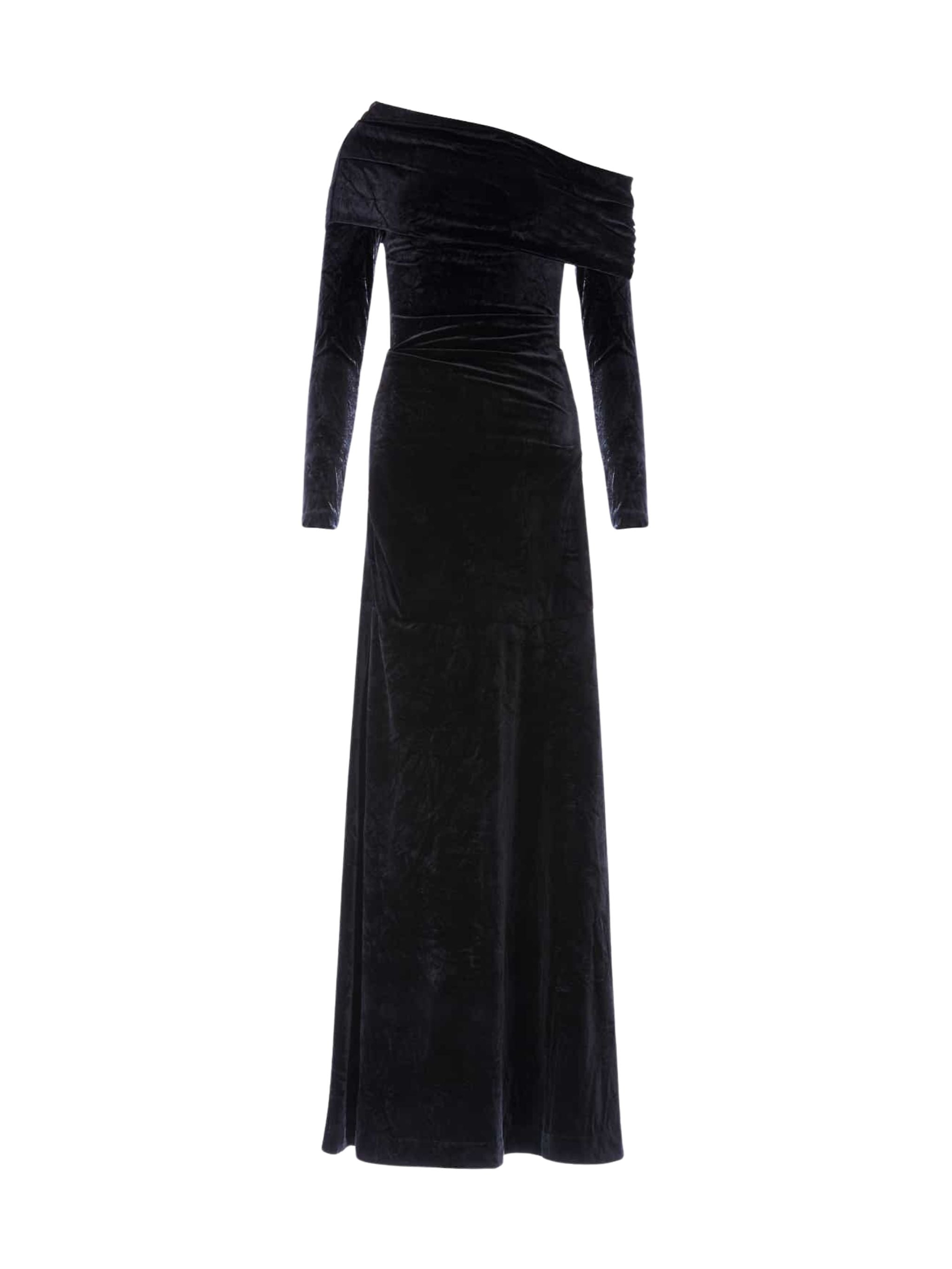 NOVA VELVET ONE-SHOULDER GOWN