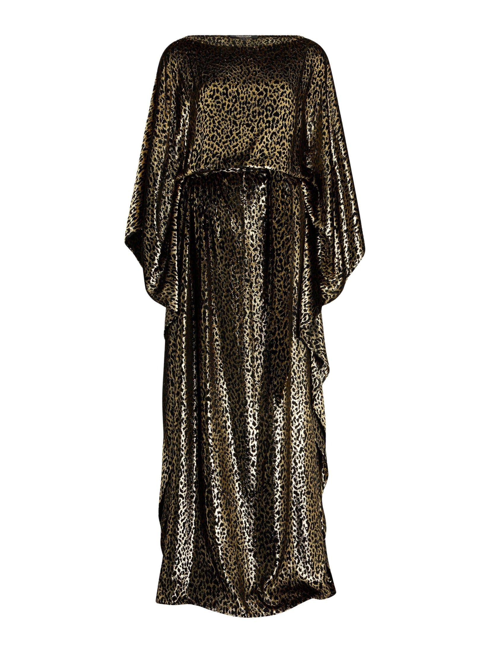 Glossy silk animal-print kimono dress