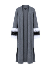 Charcoal grey long cuff cardigan