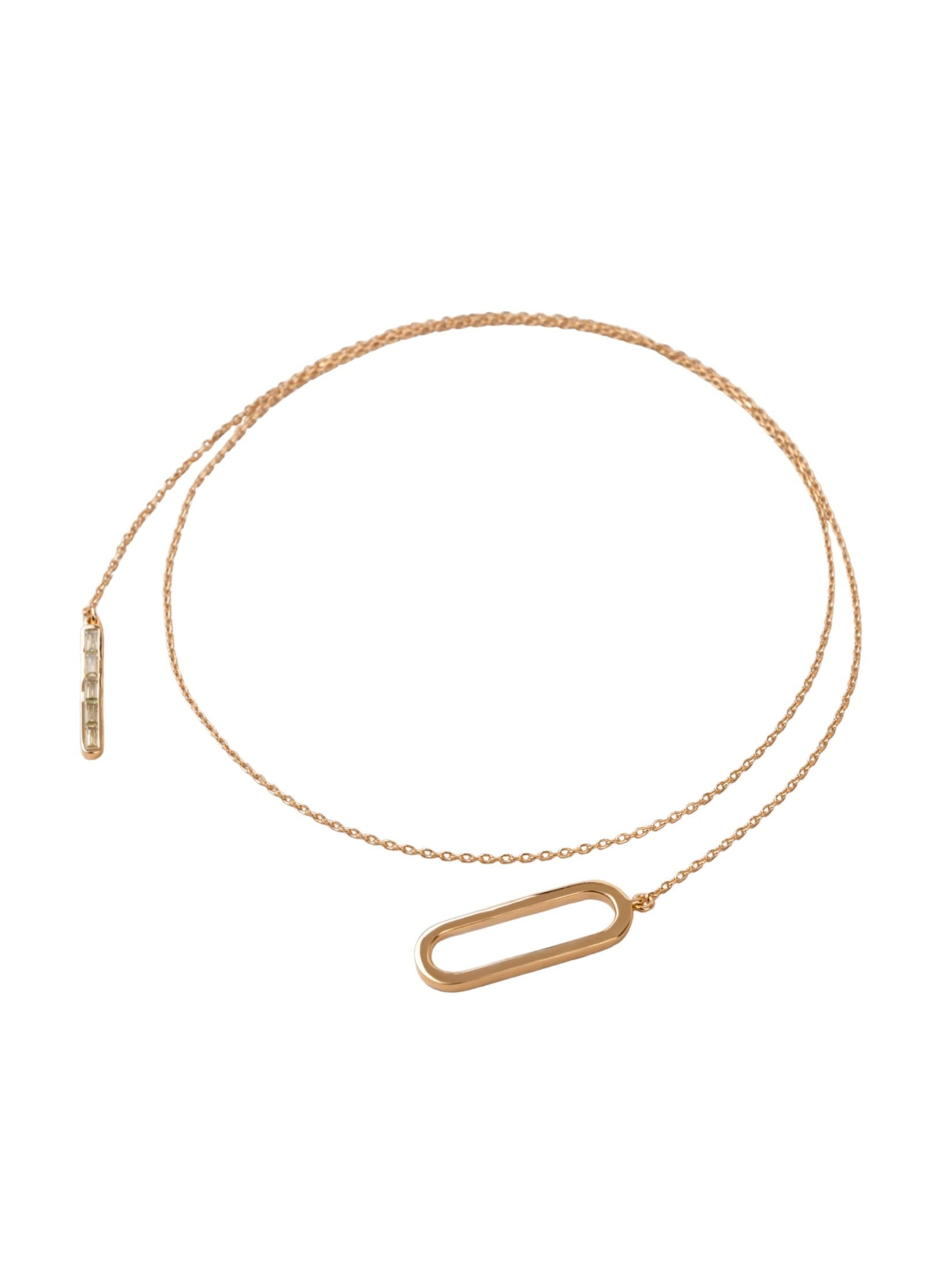Scarf set of necklace and earrings in sterling silver & 18k gold vermeil and yellow cz