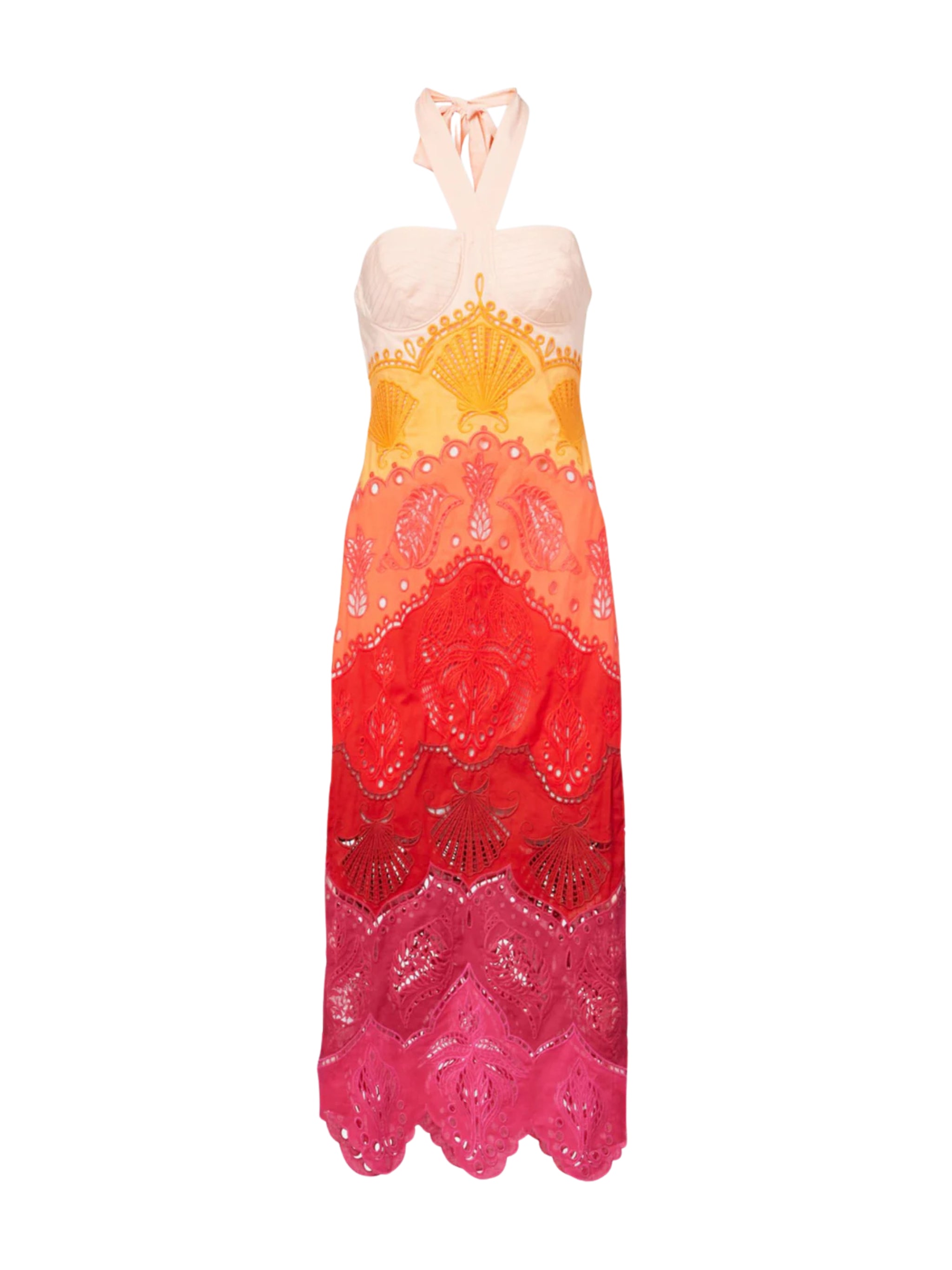 SUMMER GRADIENT RICHELIEU OMBRE MIDI DRESS