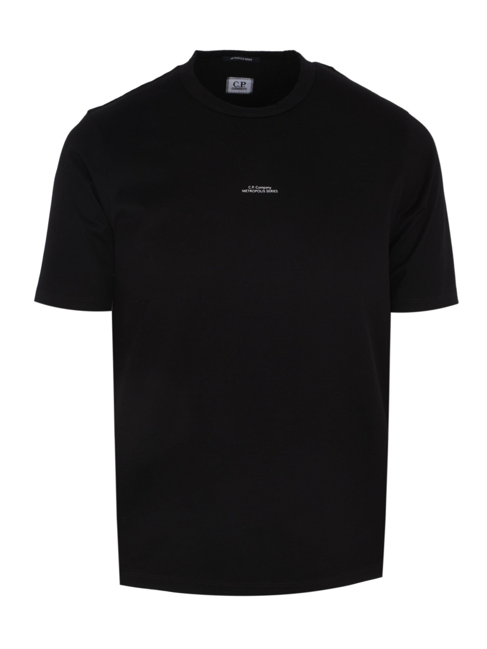 Metropolis series mercerized jersey short sleeve chest logo t-shirt