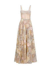Midnight embroidered floral gown
