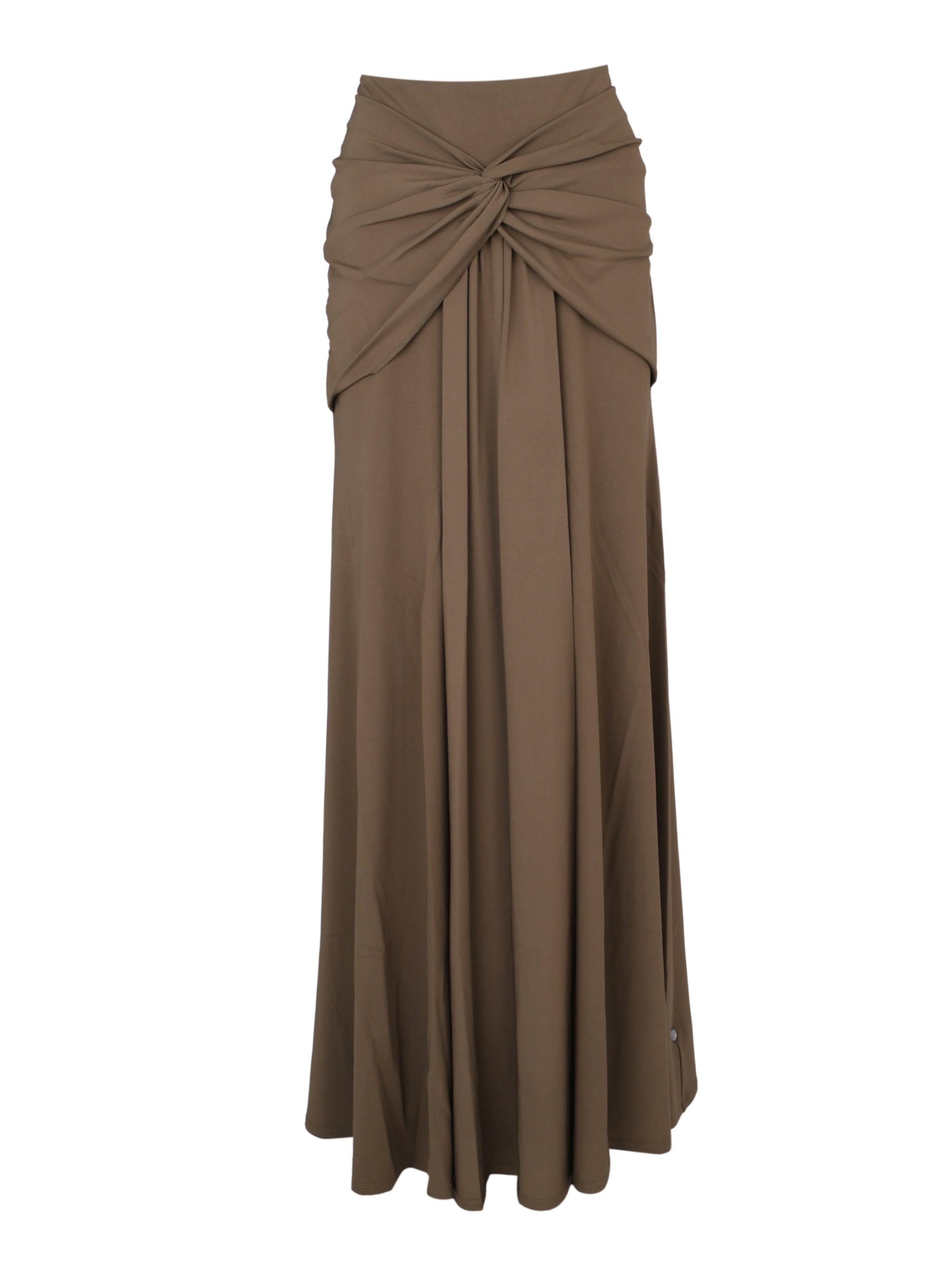 Waterfall twist drape jersey skirt