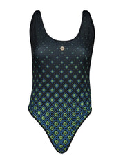 Degrade Black Monogram Printed Swimsuit
