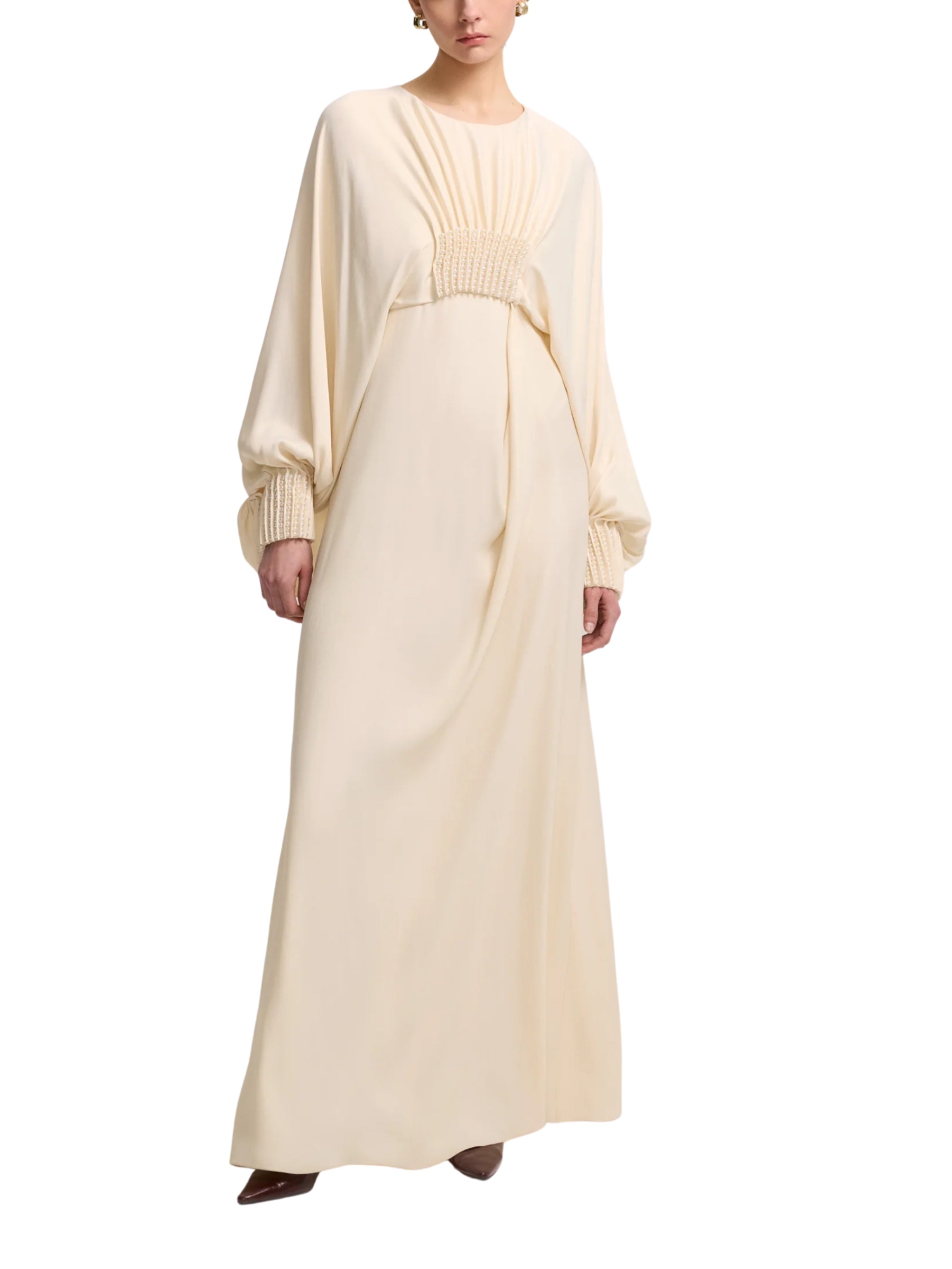 PEARL DETAILED LONG DRESS