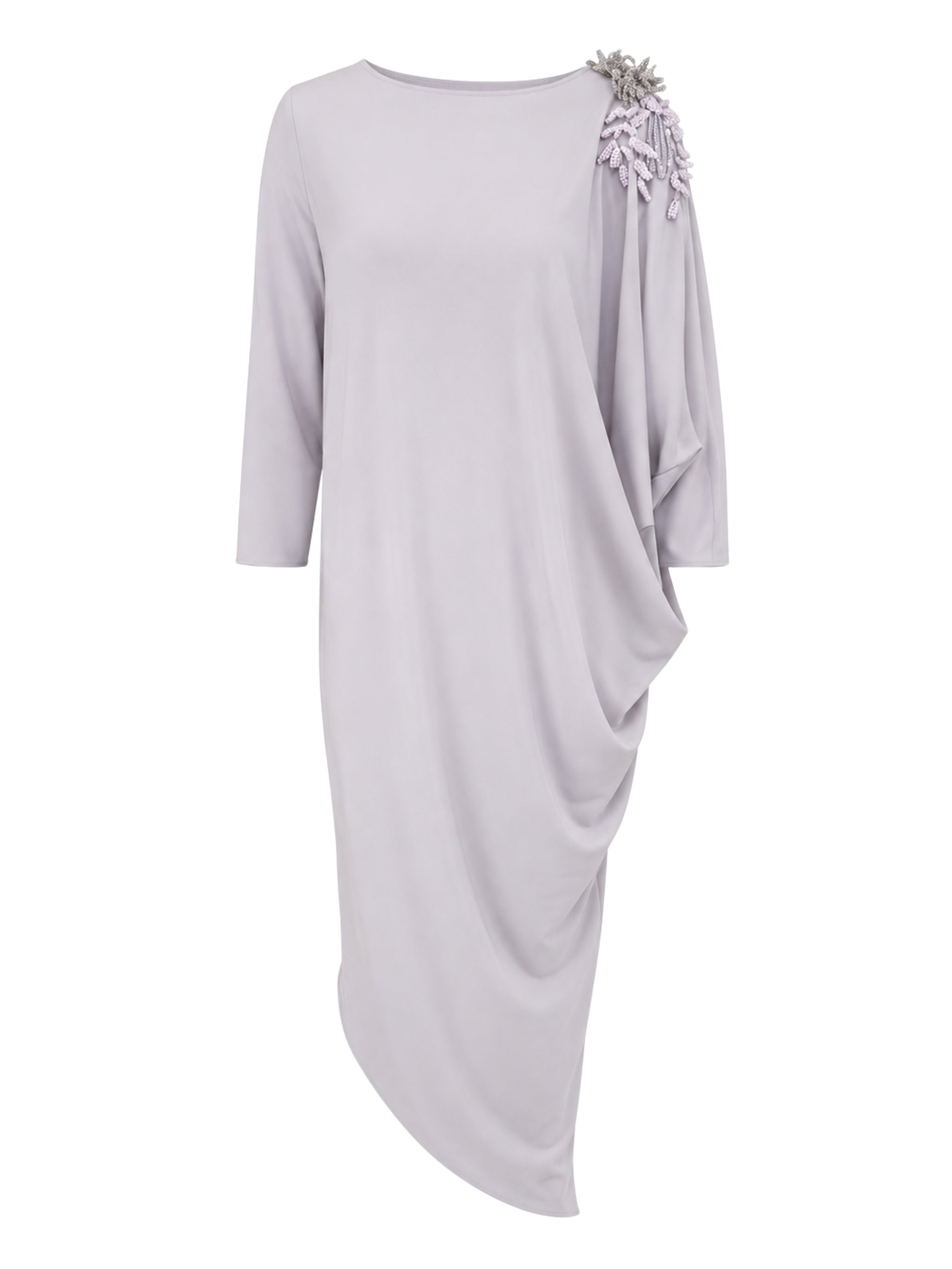 Beige Three-Quarter Sleeve Dress