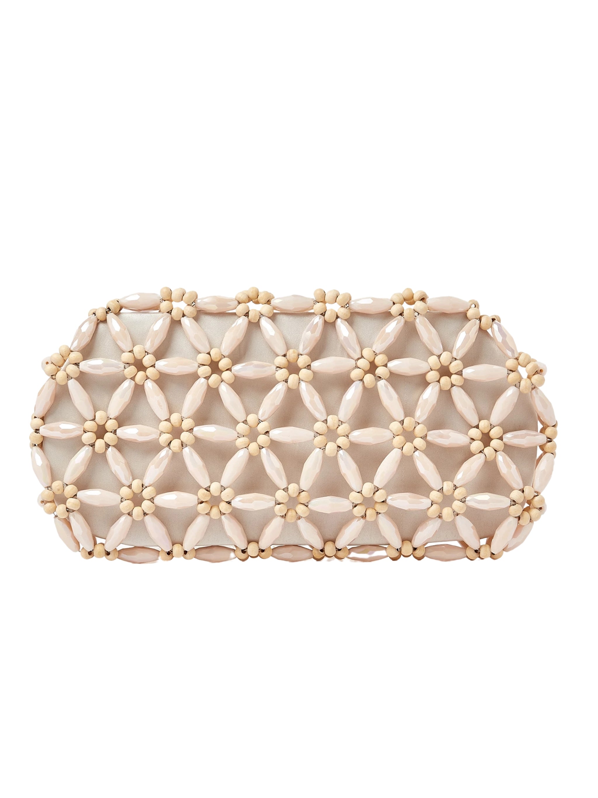 Beige & cream tebea clutch