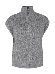 The sleeveless high neck pullover in ink