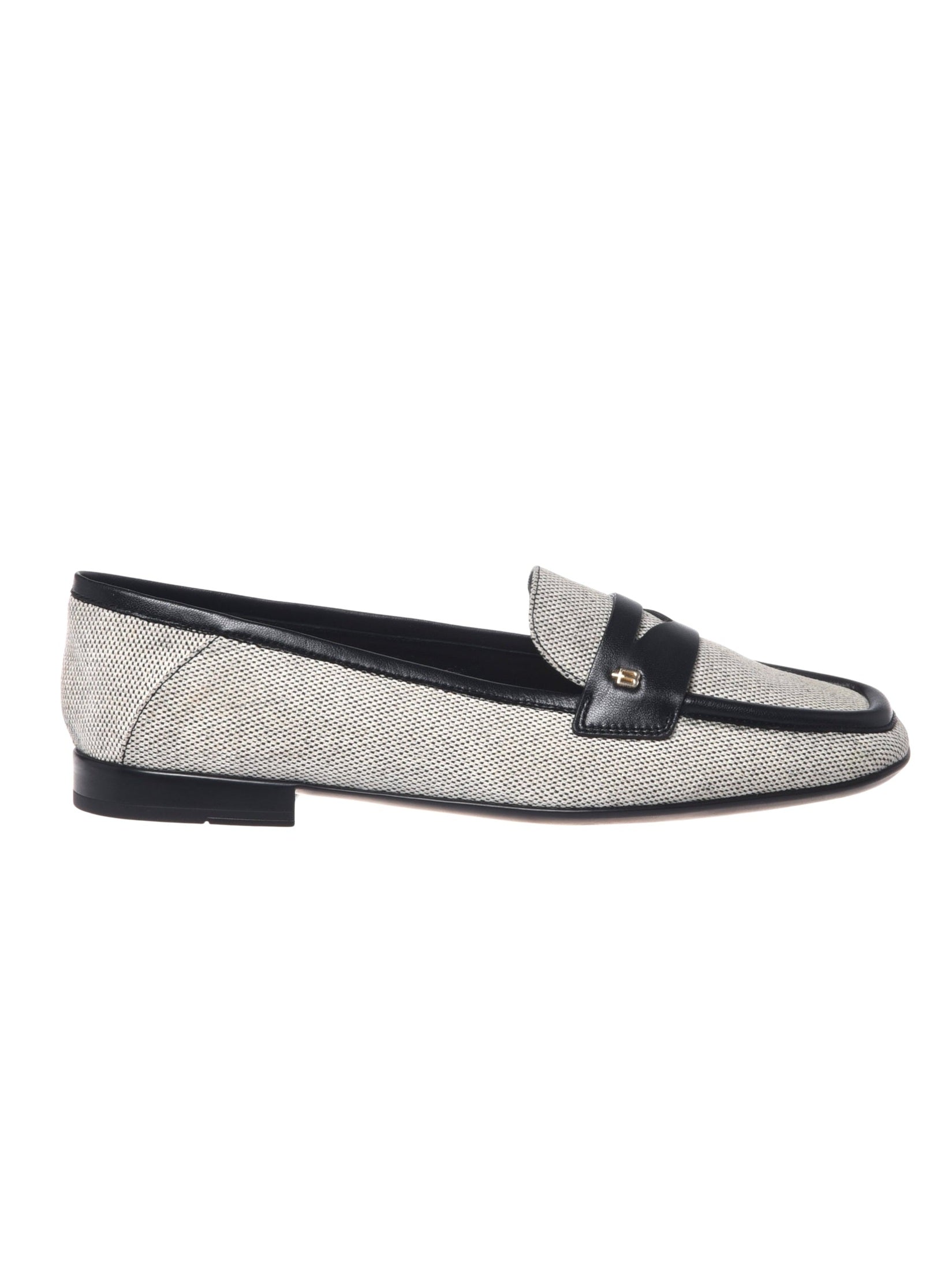 Loafer nappa & canvas black and off white
