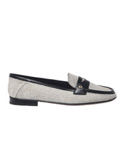 Loafer nappa & canvas black and off white