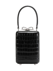Black Croc Leather Micro Bag