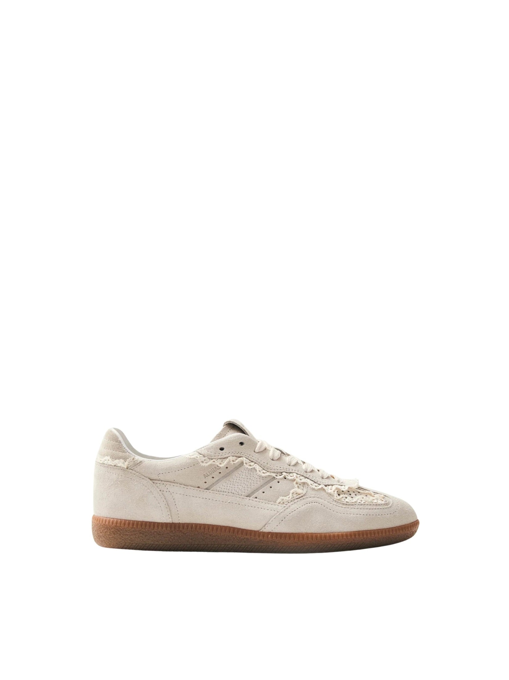 Tb.490 crochet cream leather sneakers